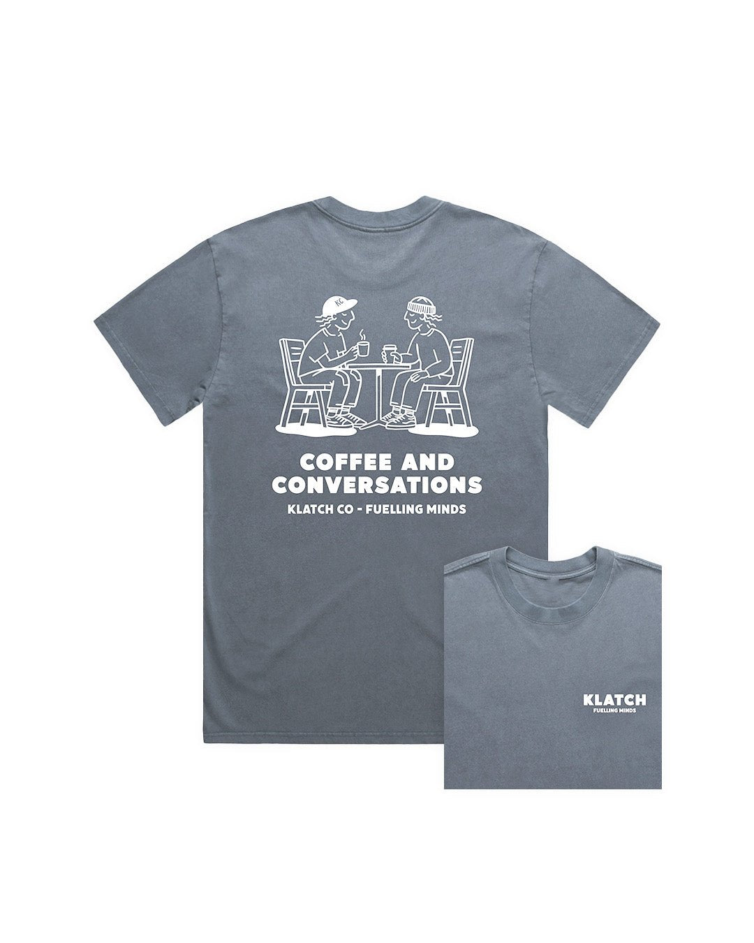 Coffee & Convos T-shirt - Washed Navy