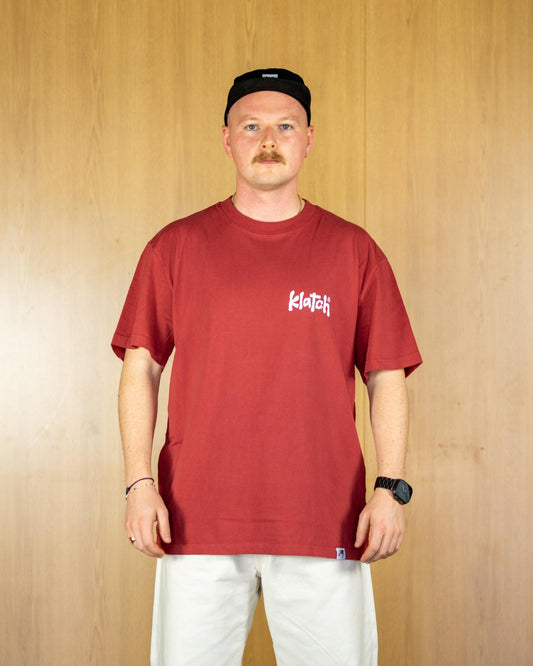 Klatch Text Washed red T-Shirt