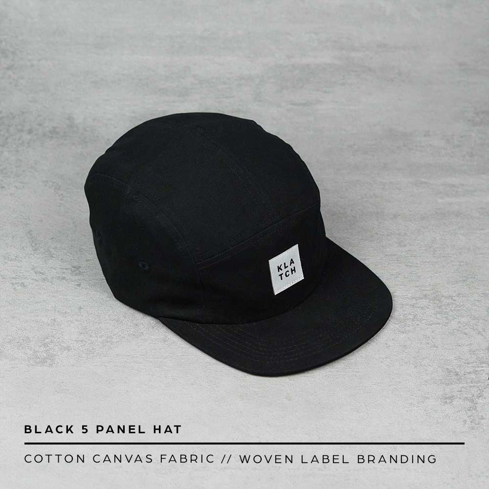 black five panel cap