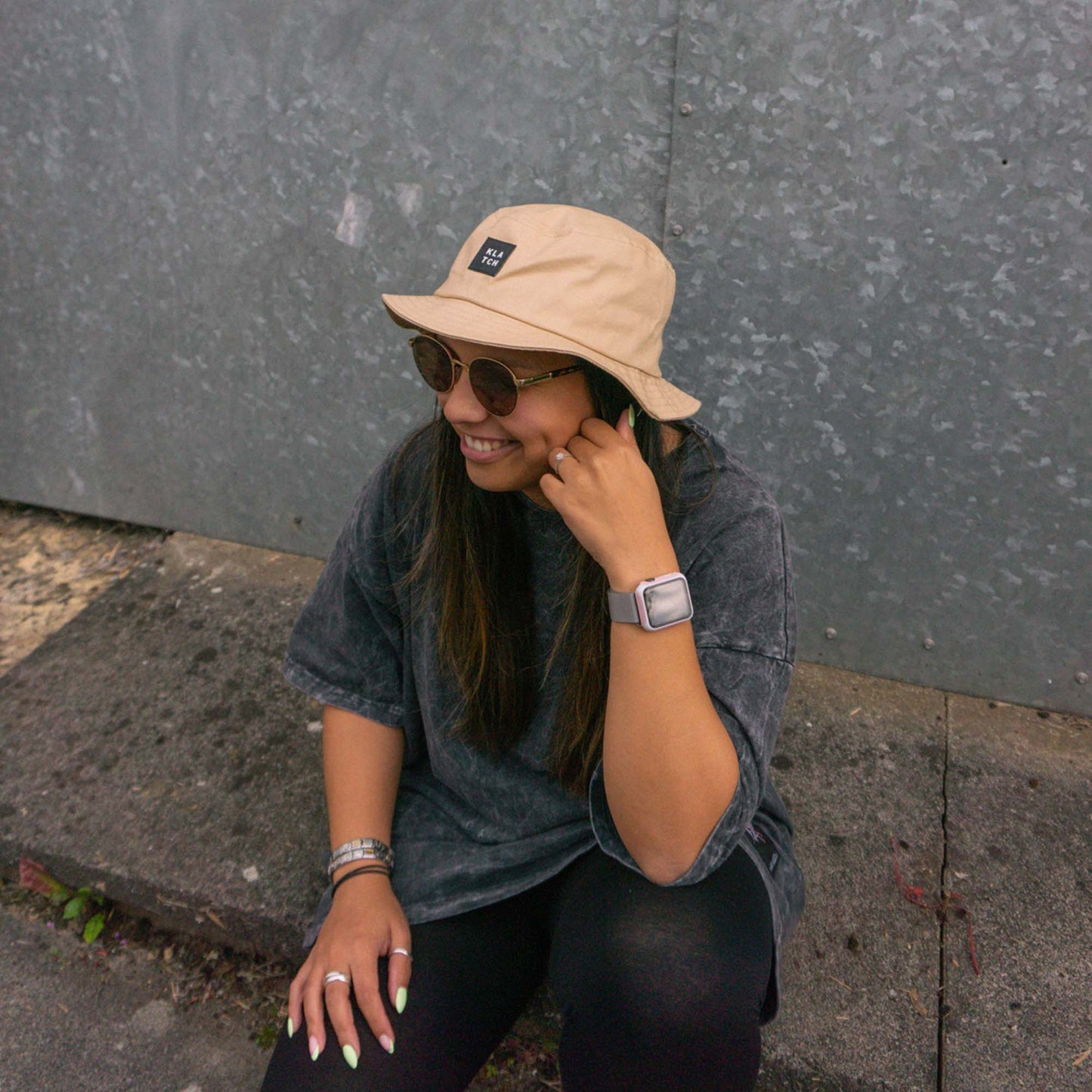 boonie style festival bucket hat in tan