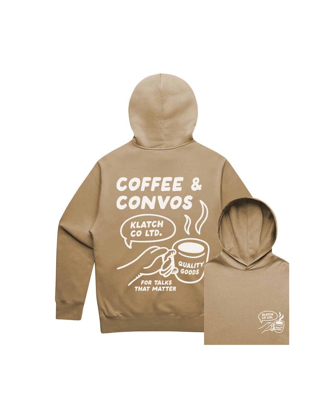 Coffee & Convos Sand Hoodie