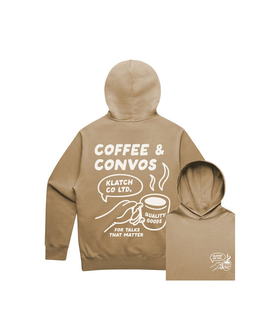 Coffee & Convos Sand Hoodie