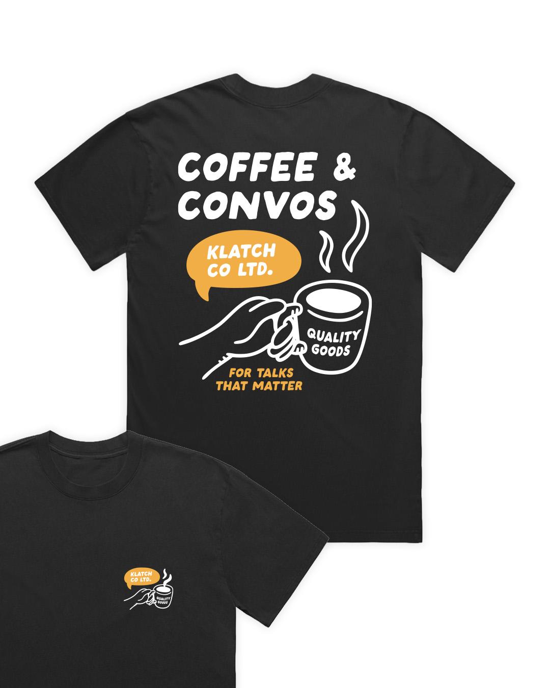 Coffee & Convos Black T-Shirt