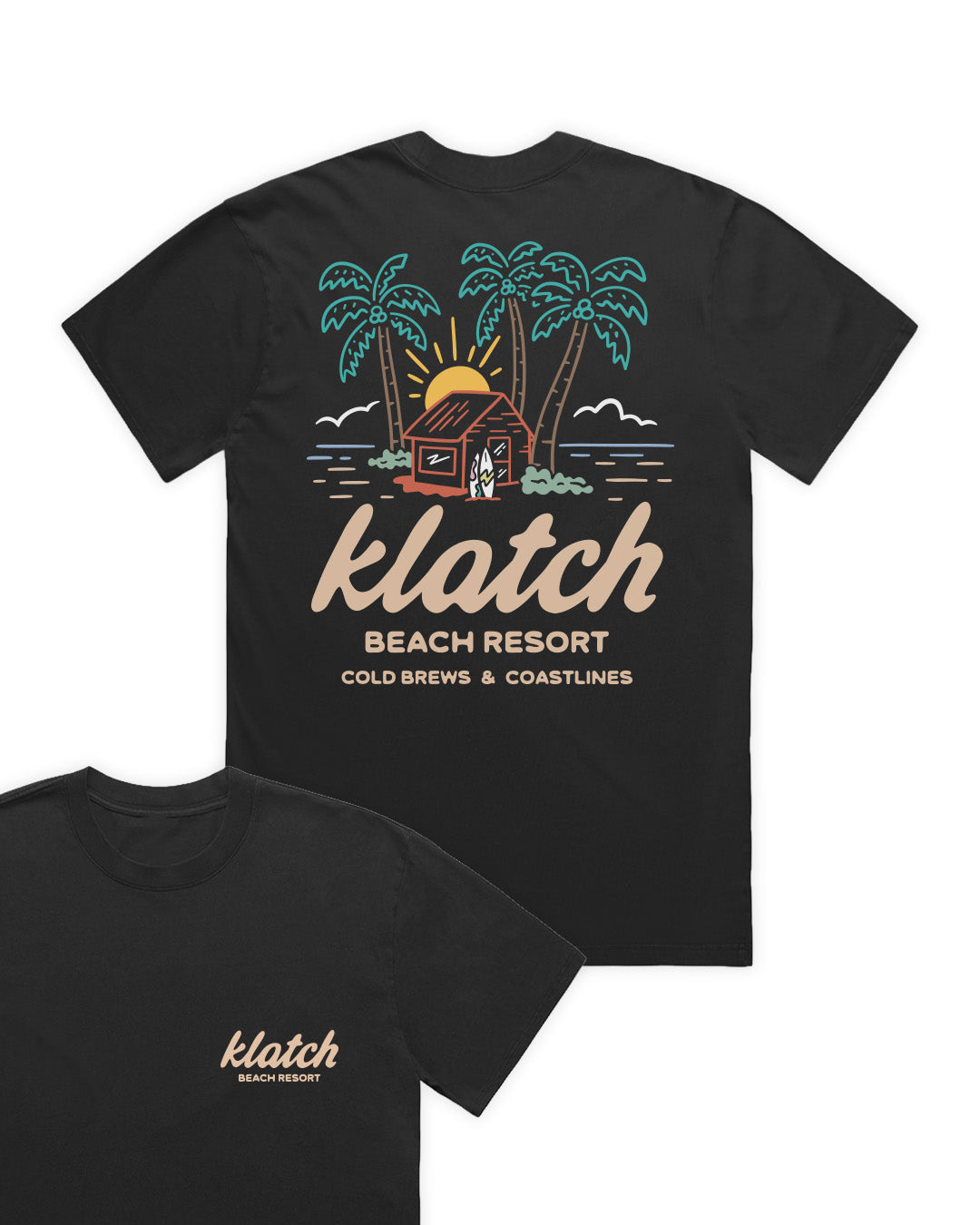 Coffee & Coastlines Relaxed Fit T-Shirt - Black