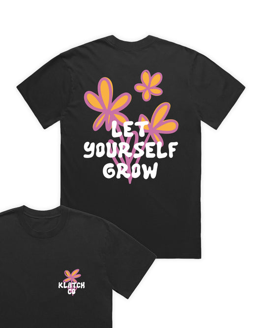 Let Yourself Grow Relaxed Fit T-Shirt - Black