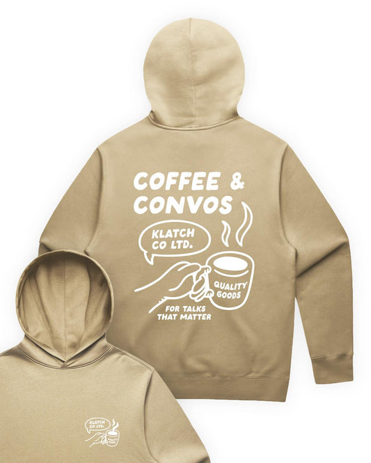 Coffee & Convos Sand Hoodie