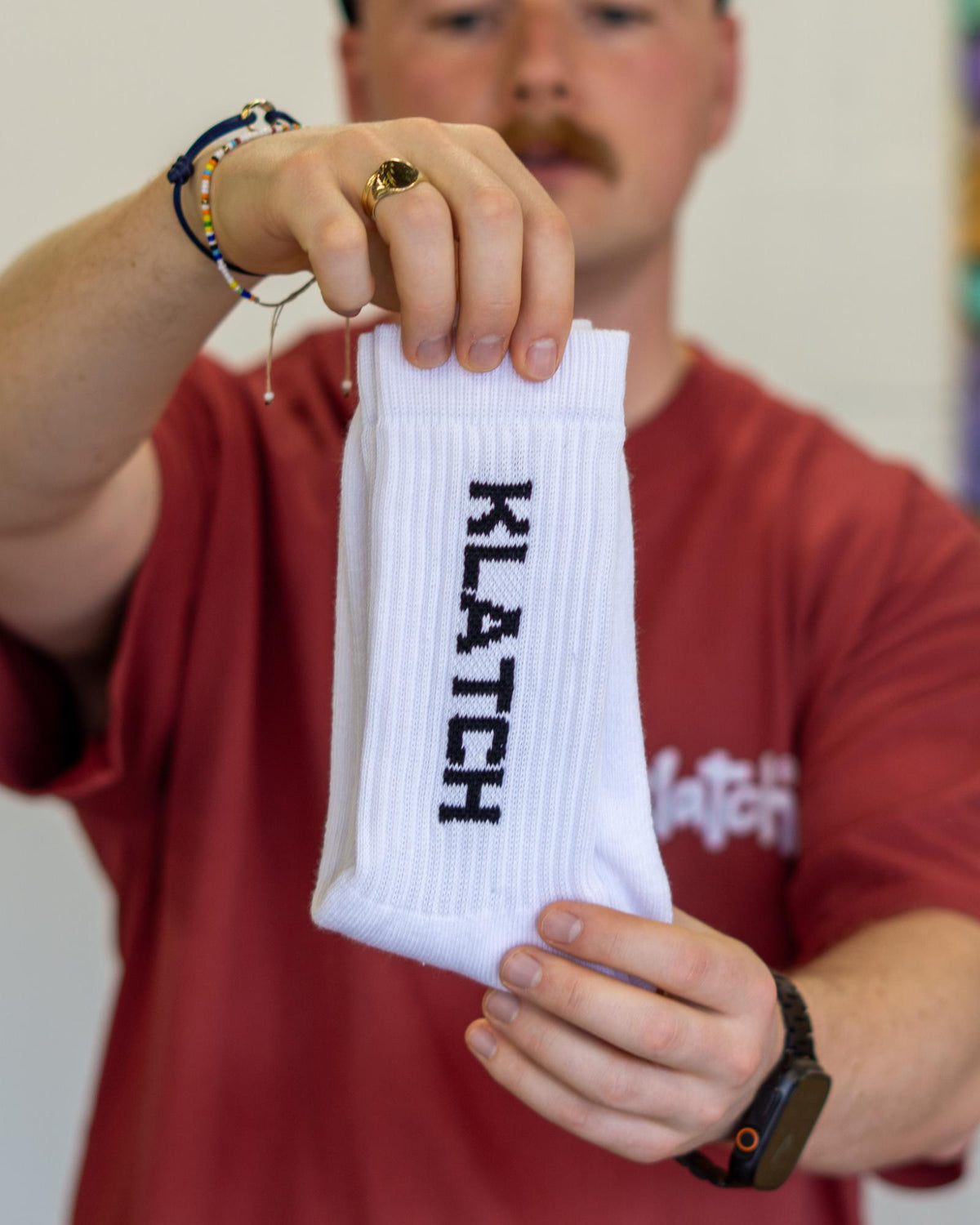 Crew Socks - White & Black Text