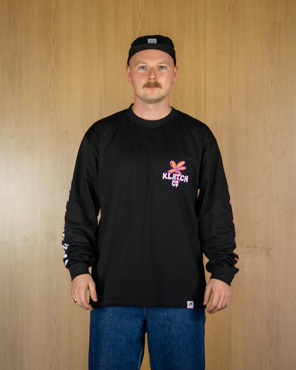 Let Yourself Grow Long Sleeve Relaxed Fit T-Shirt - Black