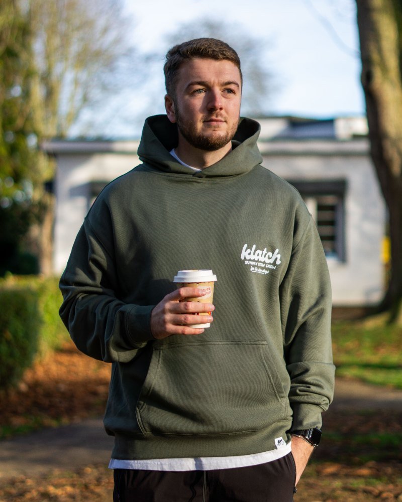 Sunday Brew Crew Hoodie – Sage | Klatch - Mental Health Clothing