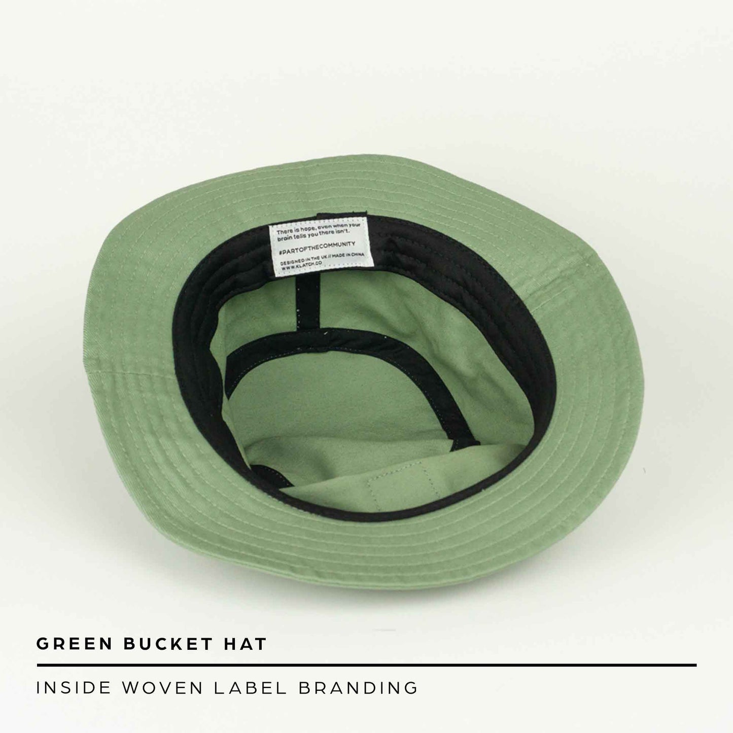 boonie style bucket hat with woven label