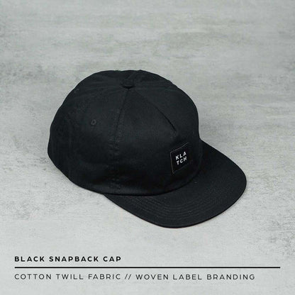 black snapback cap