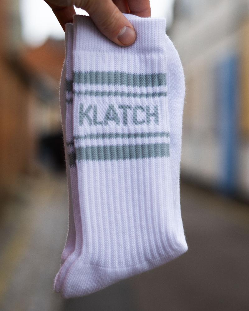 Crew Socks - White & Slate Blue