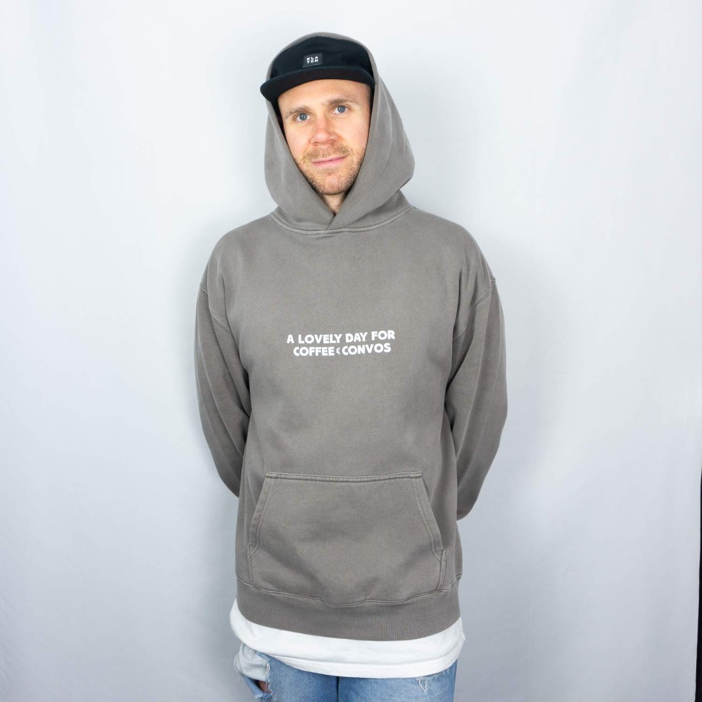 Relaxed Fit Hoodie - Washed Grey