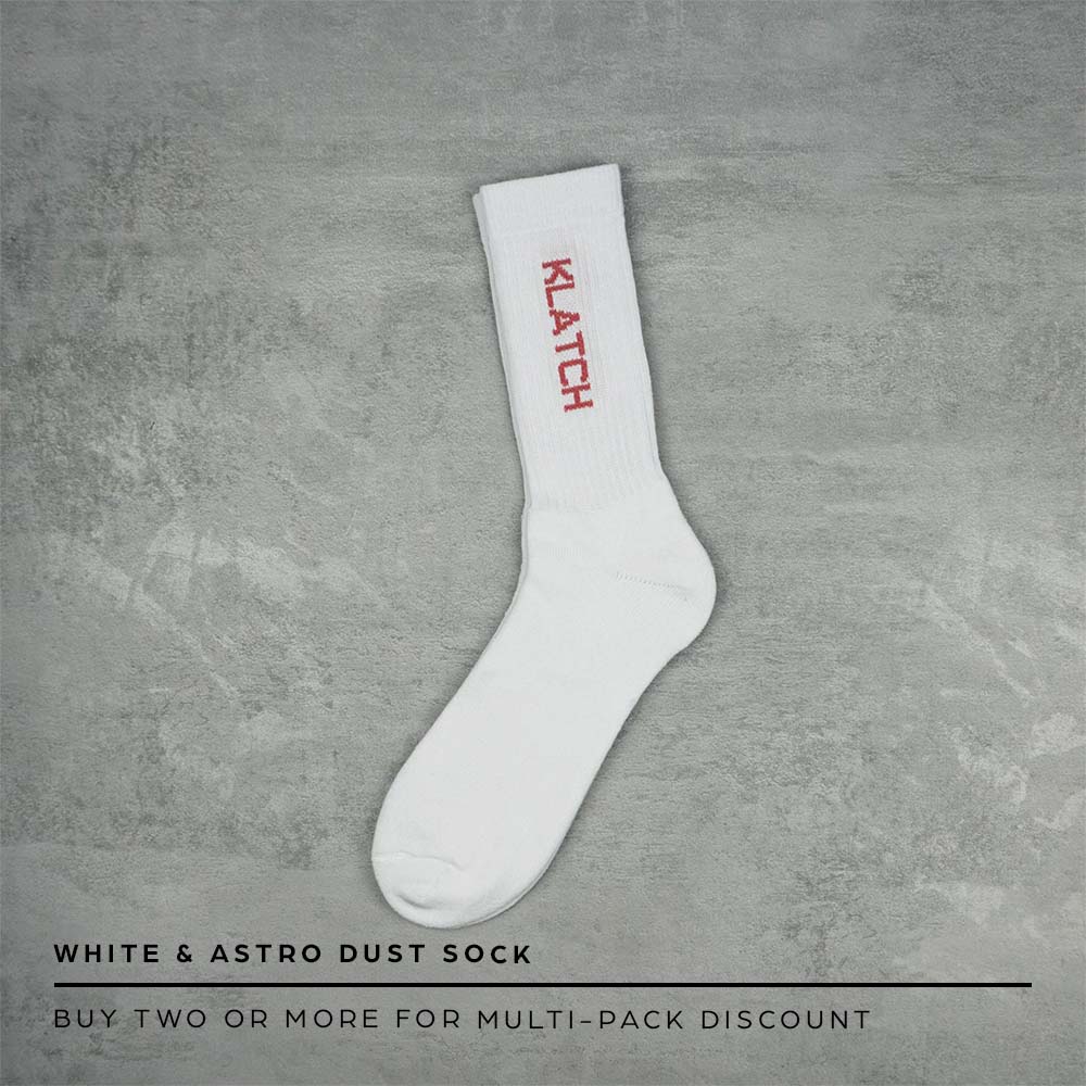 white & coral crew socks flat