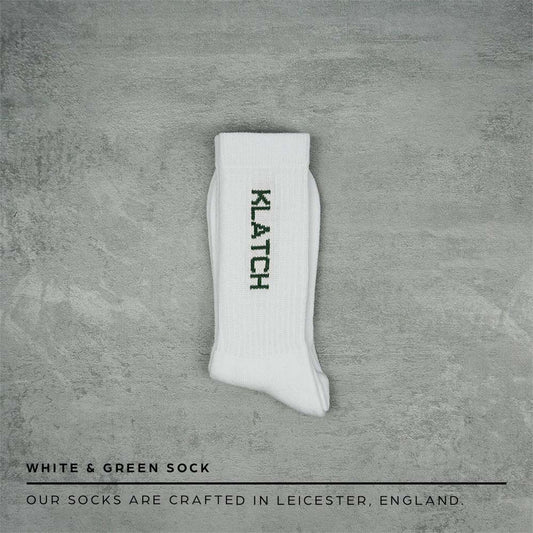 white & green crew socks folded