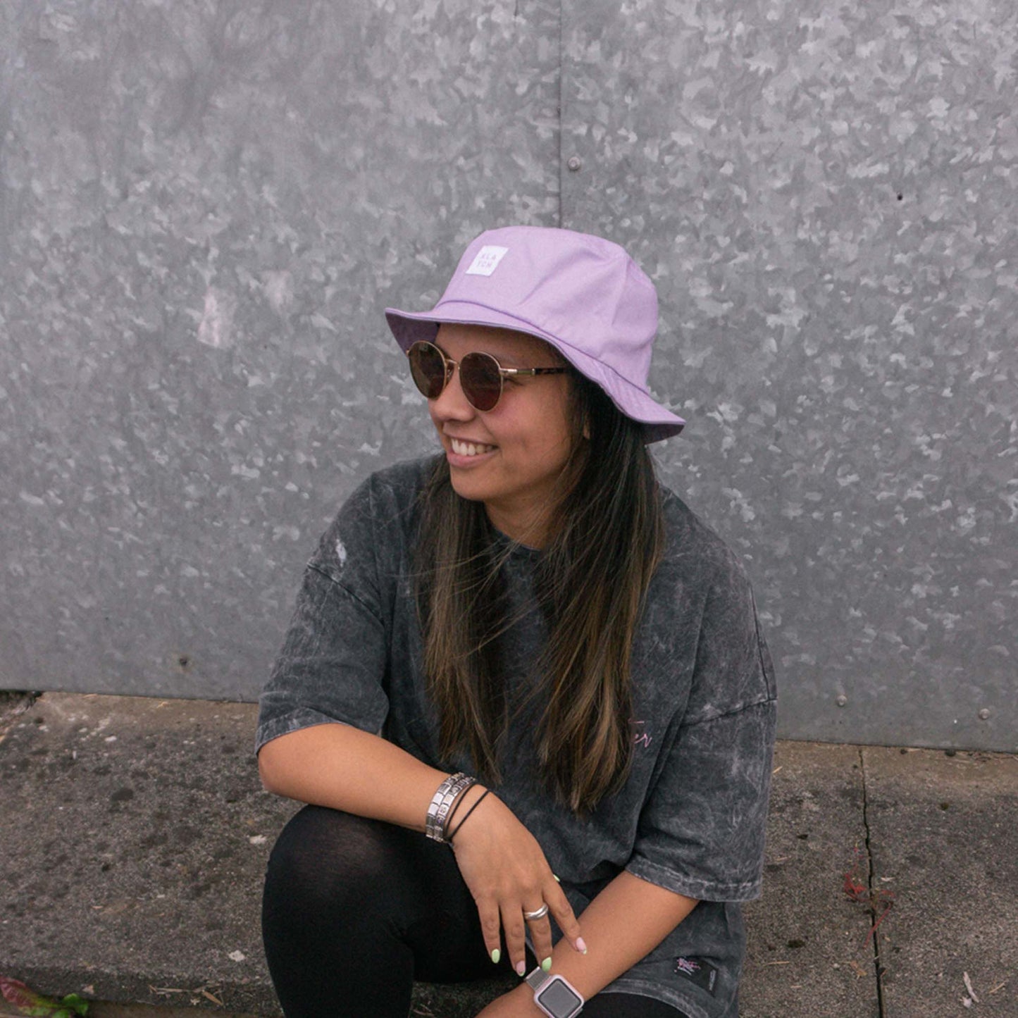 lavender boonie style festival bucket hat