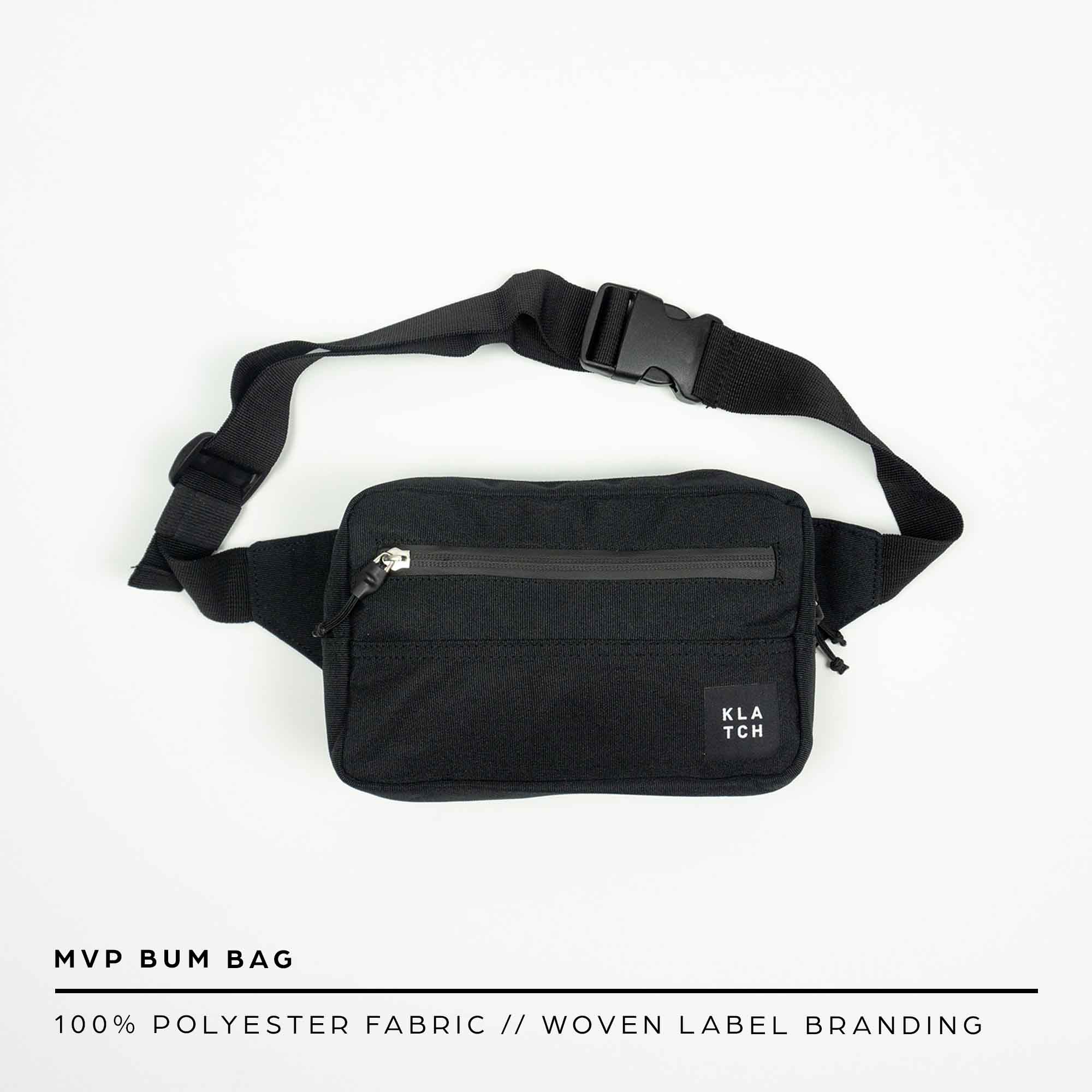 Black fabric bum bag best sale