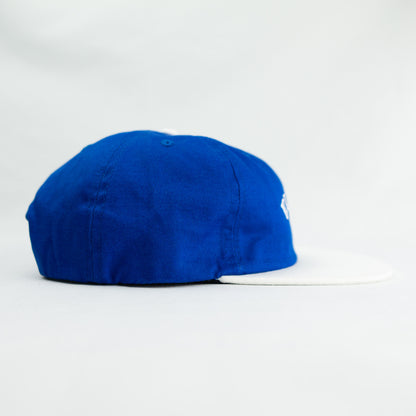 klatch co campbell snapback cap in navy and white side view right