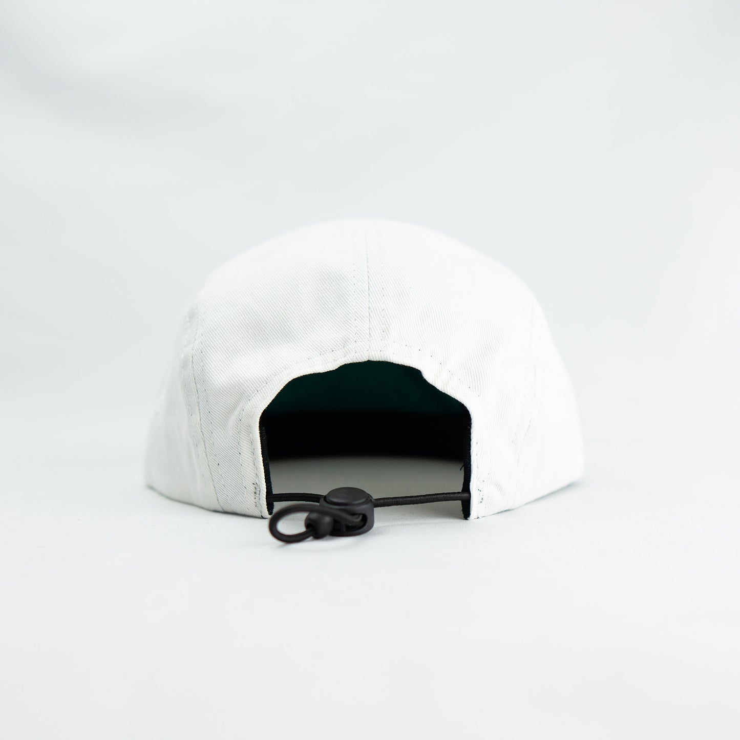 klatch co linden 5 panel cap in white and green back toggle fastener